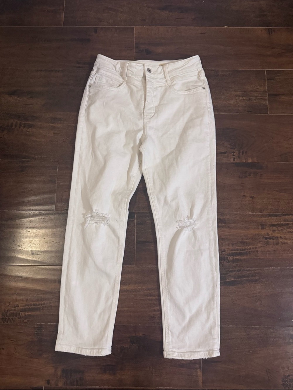 Pilcro and The Letterpress Jean Women’s Sz 28 White High Rise Slim Anthropologie